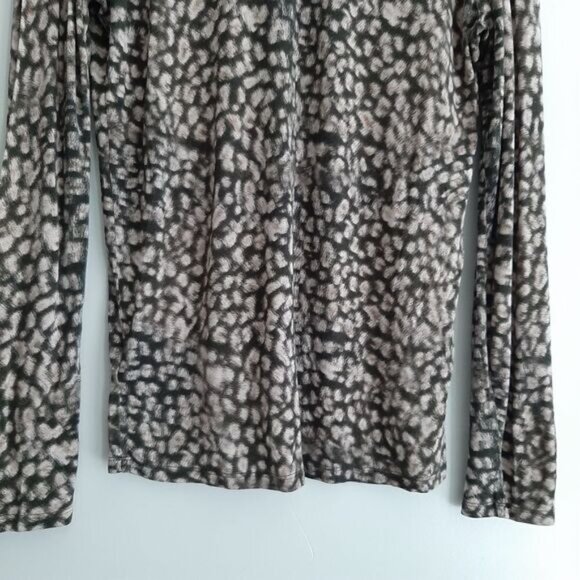 SAKS FIFTH AVENUE | X MAJESTIC FILATURES Extrafine Superwashed Tee Cheetah Sz S - Picture 9 of 11